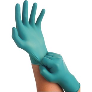 Ansell Healthcare TouchNTuff 92-600 Nitrile Gloves - 9.5" C-Nitrile Exam Gloves, Blue, Size M - 92-600-M