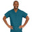 Medline ComfortEase Unisex V-Neck Scrub Top with 1 Pocket - ComfortEase Unisex V-Neck 1-Pocket Scrub Top, Size XL, Caribbean Blue - 410JCBXL