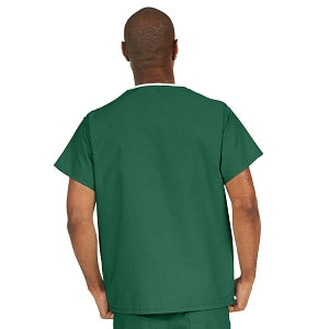 Medline ComfortEase Unisex V-Neck Scrub Top with 1 Pocket - ComfortEase Unisex V-Neck 1-Pocket Scrub Top, Size M, Evergreen - 410JEGM