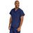 Medline ComfortEase Unisex V-Neck Scrub Top with 1 Pocket - ComfortEase Unisex V-Neck 1-Pocket Scrub Top, Size XS, Midnight Blue - 410JNTXS