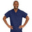 Medline ComfortEase Unisex V-Neck Scrub Top with 1 Pocket - ComfortEase Unisex V-Neck 1-Pocket Scrub Top, Size 2XL, Midnight Blue - 410JNTXXL