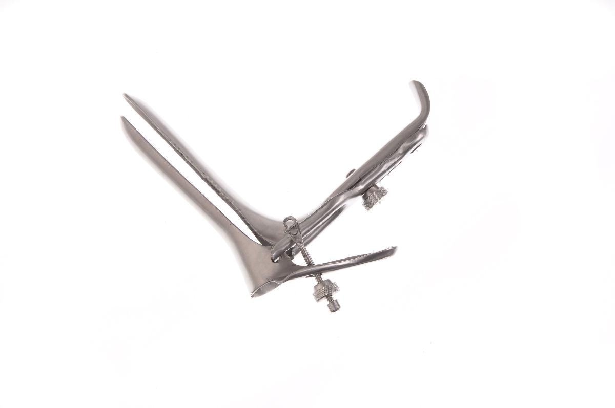 Medline Pederson Vaginal Speculums - Medium 10 cm x 2.5 cm Pederson Vaginal Speculum with Right Open - MDS7012102