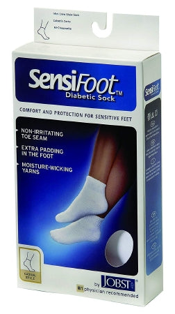 BSN Medical JOBST Sensifoot Diabetic Socks - Jobst Sensifoot Crew-Cut Sock, White, Size XL - 110879