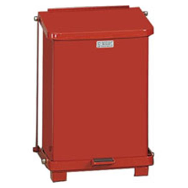 Rubbermaid Can Trash Defenders Stl 7gal Step-On Pedal Flat Lid Red Square Ea