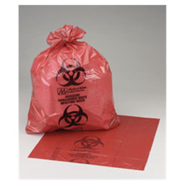 Medegen Medical Products Bag Biohazard 38x45" 44gal LLDPE Red/Black 1.2mil Symbol 10RL/CA