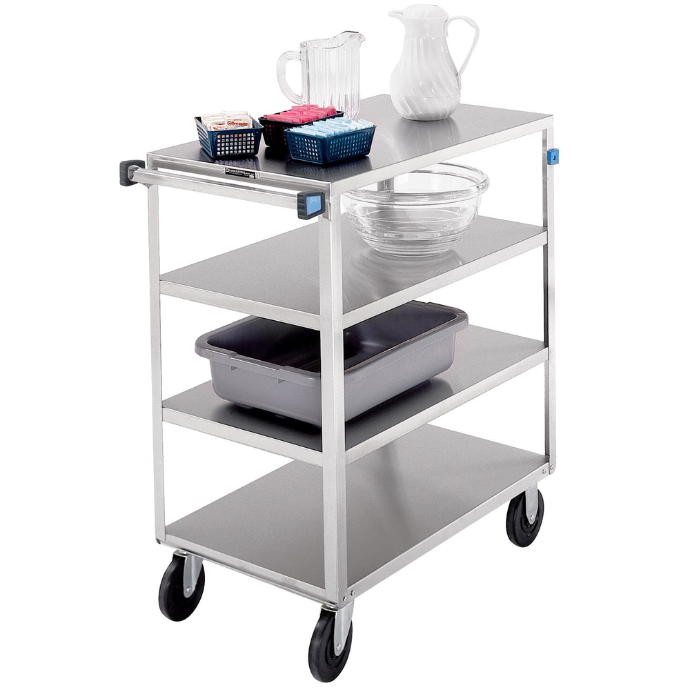 Lakeside Medium Duty Stainless Steel Utility Carts - Medium-Duty Stainless-Steel Utility Cart, 500 lb., 4 Shelves, 22-1/4" x 51-3/8" x 45-5/8" - 461