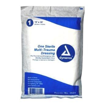 Dynarex Corp Multi-Trauma Dressing (Sterile) - Multitrauma Dressing, Sterile, 10" x 30" - 3531