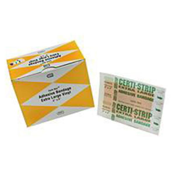 Certified Safety Bandage Strips Plastic Certi-Strip 2x3" Flexible Flesh LF 50/Bx, 10 BX/CA (220-018)