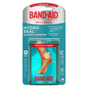 Johnson & Johnson Band-Aid Hydro Seal Blister Cushion Bandage, Medium Extreme, 1.6" x 2.6" 5 Count