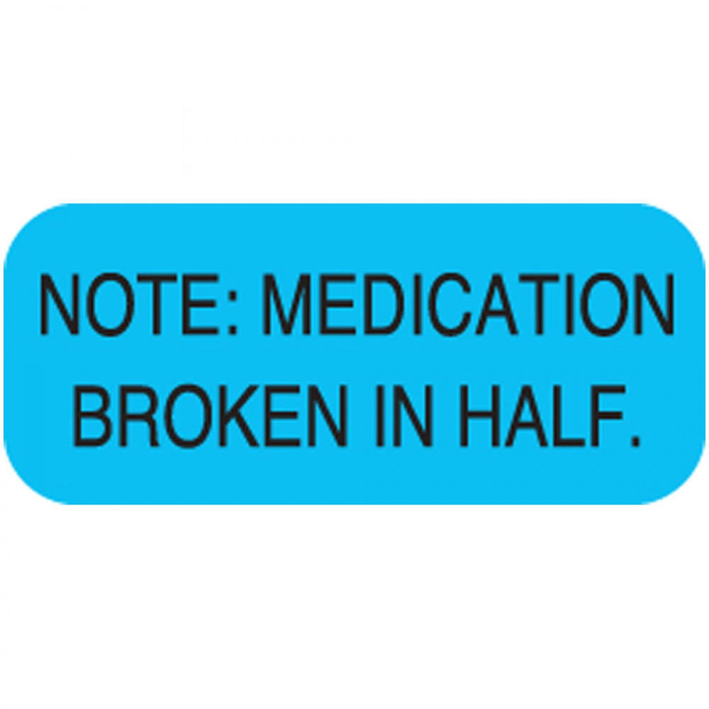 Label Paper Permanent Note: Medication 7/8" X 3/8" Blue 500 Per Roll, 2 Rolls Per Box