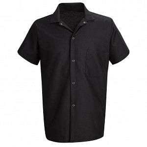 Vf Workwear-Div / Vf Imagewear (W) Men's Snap Front Cook Shirt - Men's Cook Shirt, Short Sleeve, Black, Size 3XL - 5020-BLACK-3XL