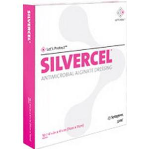 Systagenix Silvercel Antimicrobial Alginate Dressing Sterile Adhesive, 4" x 8" -Pack of 5