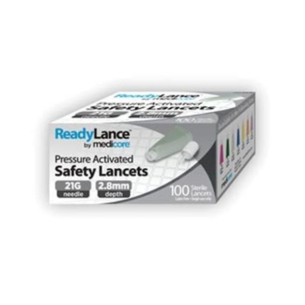 Medicore Medical Supply Lancet ReadyLance 21gx2.8mm Gray Incision Device 100/Bx