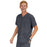 Medline Madison ave Unisex Stretch Fabric Scrub Top with 3 Pockets - Madison ave Unisex Scrub Top with 3 Pockets, Size XS, Charcoal - 5515CHRXS