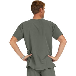 Medline Madison ave Unisex Stretch Fabric Scrub Top with 3 Pockets - Madison ave Unisex Scrub Top with 3 Pockets, Size XS, Olive - 5515OLVXS