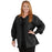 Medline Lincoln ave Unisex Stretch Fabric Scrub Jacket with 3 Pockets - Unisex Lincoln Ave. Cuffed Jacket, Black, Size 5XL - 5542BLK5XL