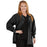 Medline Lincoln ave Unisex Stretch Fabric Scrub Jacket with 3 Pockets - Unisex Lincoln Ave. Cuffed Jacket, Black, Size 2XS - 5542BLKXXS