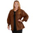 Medline Lincoln ave Unisex Stretch Fabric Scrub Jacket with 3 Pockets - Unisex Lincoln Ave. Cuffed Jacket, Chocolate Brown, Size 2XS - 5542CHCXXS