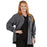 Medline Lincoln ave Unisex Stretch Fabric Scrub Jacket with 3 Pockets - Unisex Lincoln Ave. Cuffed Jacket, Charcoal, Size 4XL - 5542CHR4XL