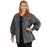 Medline Lincoln ave Unisex Stretch Fabric Scrub Jacket with 3 Pockets - Unisex Lincoln Ave. Cuffed Jacket, Charcoal, Size M - 5542CHRM