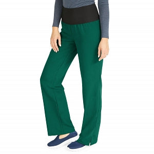 Medline Ocean Ave Women's Stretch Fabric Support Waistband Scrub Pants - Ocean ave Women's Support Waistband Scrub Pants with Cargo Pocket, Size L Petite Inseam, Hunter Green - 5560HTRLP