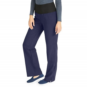 Medline Ocean Ave Women's Stretch Fabric Support Waistband Scrub Pants - Ocean ave Women's Support Waistband Scrub Pants with Cargo Pocket, Size L Petite Inseam, Navy - 5560NVYLP