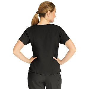 Medline Michigan ave Women's Yoga-Style Stretch Scrub Top with 1 Pocket - Michigan ave Women's Yoga-Style Stretch Scrub Top with 1 Pocket, Size L, Black - 5564BLKL