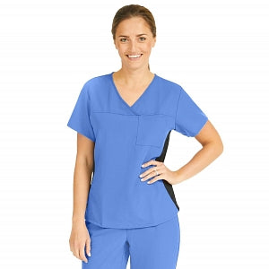 Medline Michigan ave Women's Yoga-Style Stretch Scrub Top with 1 Pocket - Michigan ave Women's Yoga-Style Stretch Scrub Top with 1 Pocket, Size M, Ceil Blue - 5564CBLM