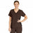 Medline Michigan ave Women's Yoga-Style Stretch Scrub Top with 1 Pocket - Michigan ave Women's Yoga-Style Stretch Scrub Top with 1 Pocket, Size M, Chocolate - 5564CHCM