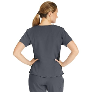 Medline Michigan ave Women's Yoga-Style Stretch Scrub Top with 1 Pocket - Michigan ave Women's Yoga-Style Stretch Scrub Top with 1 Pocket, Size L, Charcoal - 5564CHRL