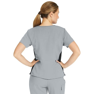 Medline Michigan ave Women's Yoga-Style Stretch Scrub Top with 1 Pocket - Michigan ave Women's Yoga-Style Stretch Scrub Top with 1 Pocket, Size L, Light Gray - 5564GRYL