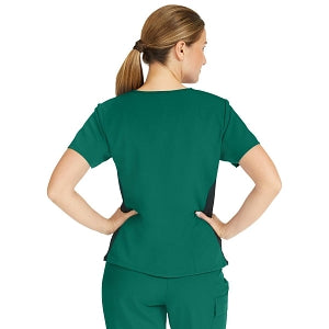 Medline Michigan ave Women's Yoga-Style Stretch Scrub Top with 1 Pocket - Michigan ave Women's Yoga-Style Stretch Scrub Top with 1 Pocket, Size M, Hunter Green - 5564HTRM