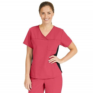 Medline Michigan ave Women's Yoga-Style Stretch Scrub Top with 1 Pocket - Michigan ave Women's Yoga-Style Stretch Scrub Top with 1 Pocket, Size L, Pink - 5564PNKL