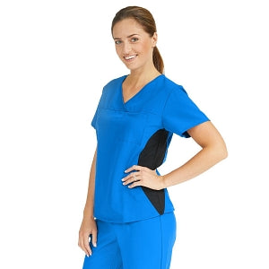 Medline Michigan ave Women's Yoga-Style Stretch Scrub Top with 1 Pocket - Michigan ave Women's Yoga-Style Stretch Scrub Top with 1 Pocket, Size L, Royal Blue - 5564RYLL