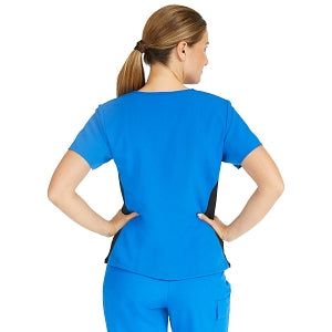 Medline Michigan ave Women's Yoga-Style Stretch Scrub Top with 1 Pocket - Michigan ave Women's Yoga-Style Stretch Scrub Top with 1 Pocket, Size L, Royal Blue - 5564RYLL