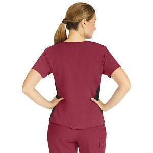 Medline Michigan ave Women's Yoga-Style Stretch Scrub Top with 1 Pocket - Michigan ave Women's Yoga-Style Stretch Scrub Top with 1 Pocket, Size L, Wine - 5564WNEL