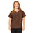 Medline California ave Women's Yoga-Style Stretch Scrub Top with Pockets - California Ave Scrub Top, Yoga with Pockets, Chocolate, Size L - 5565CHCL