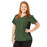 Medline California ave Women's Yoga-Style Stretch Scrub Top with Pockets - California Ave Scrub Top, Yoga with Pockets, Olive, Size 2XL - 5565OLVXXL