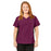 Medline California ave Women's Yoga-Style Stretch Scrub Top with Pockets - California Ave Scrub Top, Yoga with Pockets, Wine, Size M - 5565WNEM