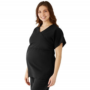 Medline Charlotte ave Women's Maternity Scrub Top - Charlotte ave Maternity Scrub Top, Size L, Black - 5568BLKL