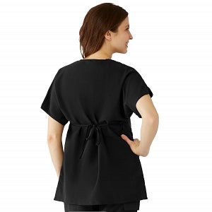 Medline Charlotte ave Women's Maternity Scrub Top - Charlotte ave Maternity Scrub Top, Size L, Black - 5568BLKL