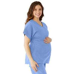 Medline Charlotte ave Women's Maternity Scrub Top - Charlotte ave Maternity Scrub Top, Size L, Ceil Blue - 5568CBLL