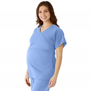 Medline Charlotte ave Women's Maternity Scrub Top - Charlotte ave Maternity Scrub Top, Size XS, Ceil Blue - 5568CBLXS