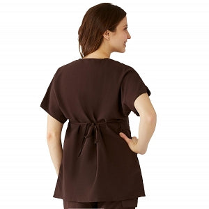 Medline Charlotte ave Women's Maternity Scrub Top - Charlotte ave Maternity Scrub Top, Size L, Chocolate - 5568CHCL