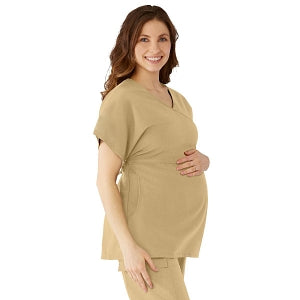 Medline Charlotte ave Women's Maternity Scrub Top - Charlotte ave Maternity Scrub Top, Size L, Khaki - 5568KHKL