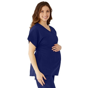 Medline Charlotte ave Women's Maternity Scrub Top - Charlotte ave Maternity Scrub Top, Size S, Navy - 5568NVYS