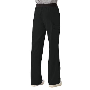 Medline Pacific ave Women's Stretch Fabric Wide Waistband Scrub Pants - Pacific ave Women's Wide Waistband Scrub Pants with Cargo Pocket, Size L Petite Inseam, Black - 5570BLKLP