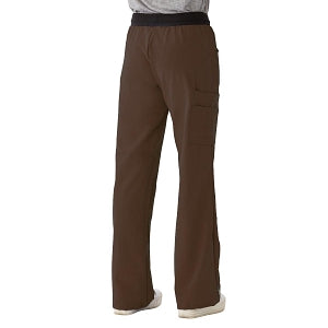 Medline Pacific ave Women's Stretch Fabric Wide Waistband Scrub Pants - Pacific ave Women's Wide Waistband Scrub Pants with Cargo Pocket, Size L Petite Inseam, Chocolate - 5570CHCLP