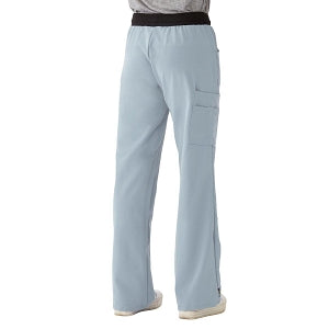 Medline Pacific ave Women's Stretch Fabric Wide Waistband Scrub Pants - Pacific ave Women's Wide Waistband Scrub Pants with Cargo Pocket, Size L Petite Inseam, Light Gray - 5570GRYLP