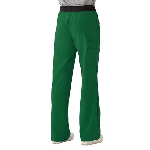 Medline Pacific ave Women's Stretch Fabric Wide Waistband Scrub Pants - Pacific ave Women's Wide Waistband Scrub Pants with Cargo Pocket, Size M Tall Inseam, Hunter Green - 5570HTRMT